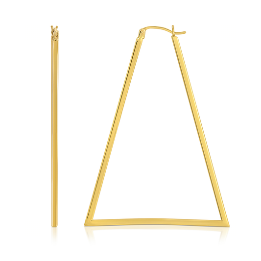 2 1/4” 14K Triangle Drop Earrings