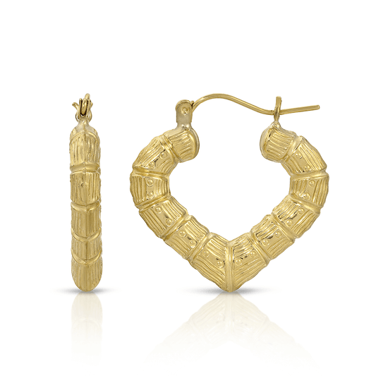 3/4" Forever Bamboo Heart Hoop Earrings