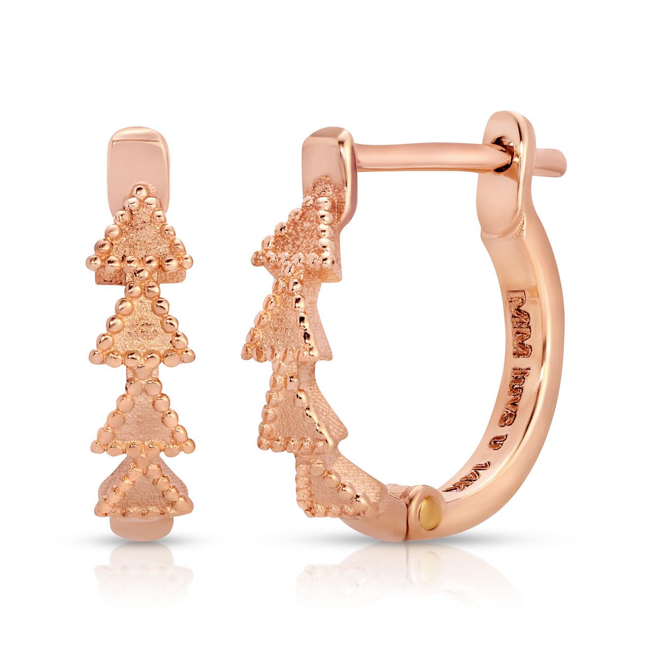 11.5 mm 14K Solid Gold Trinity Huggie Earrings