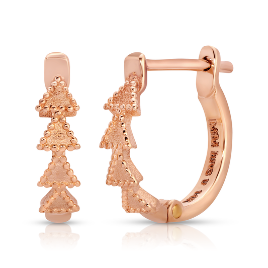 11.5 mm 14K Solid Gold Trinity Huggie Earrings