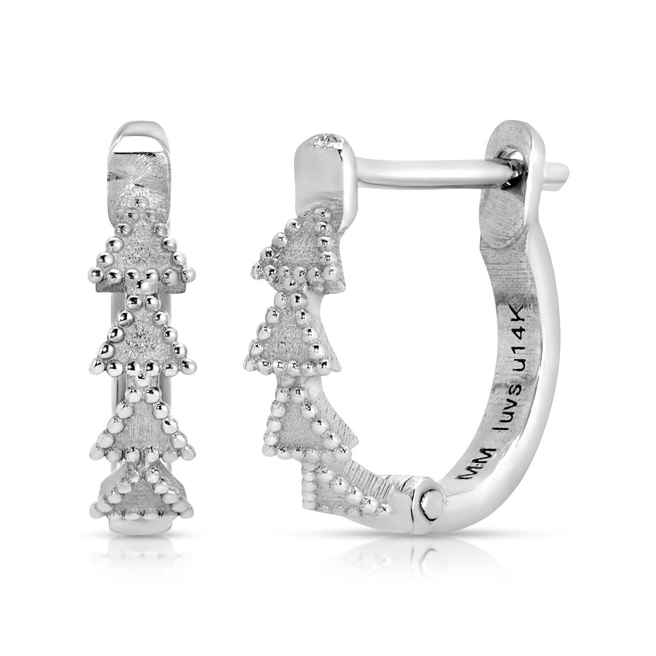 11.5 mm 14K Solid Gold Trinity Huggie Earrings