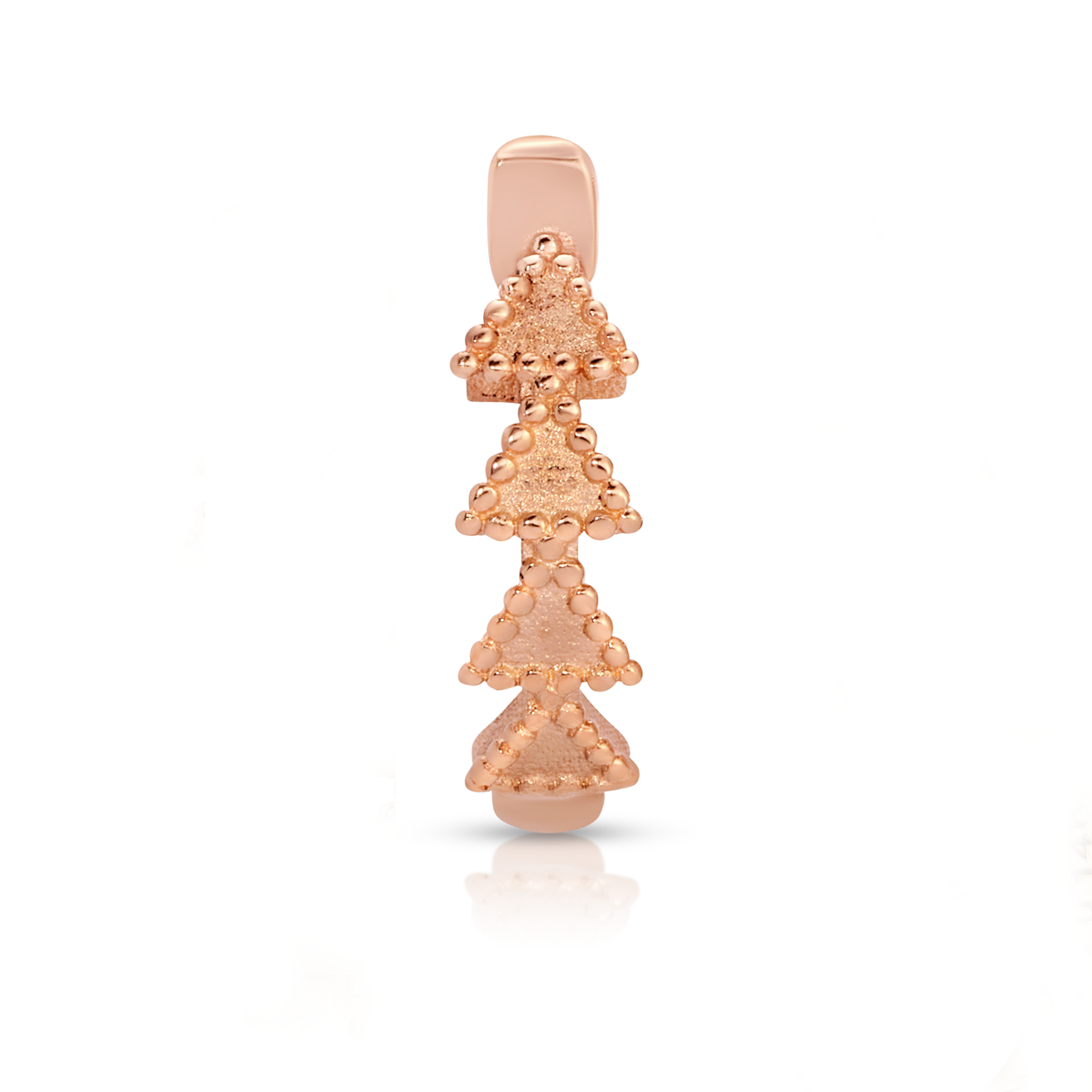 Single 11.5 mm 14K Solid Gold Trinity Huggie Earring