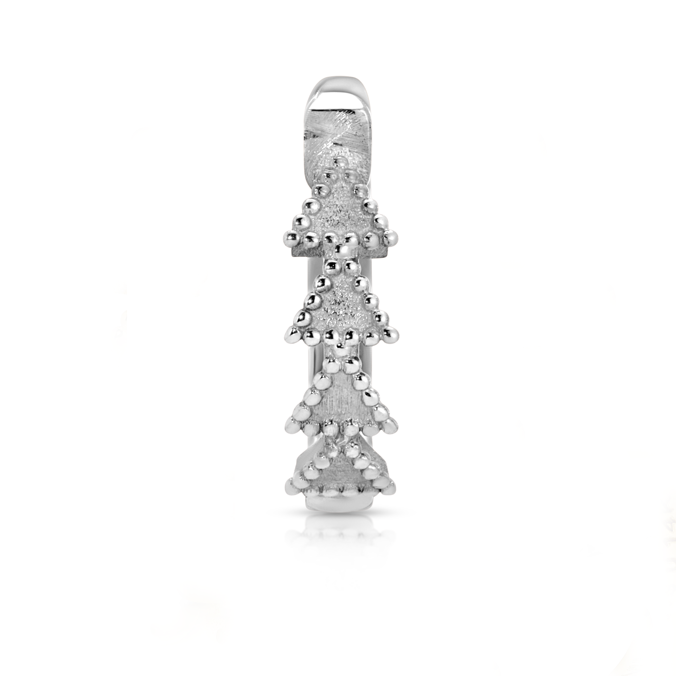 Single 11.5 mm 14K Solid Gold Trinity Huggie Earring