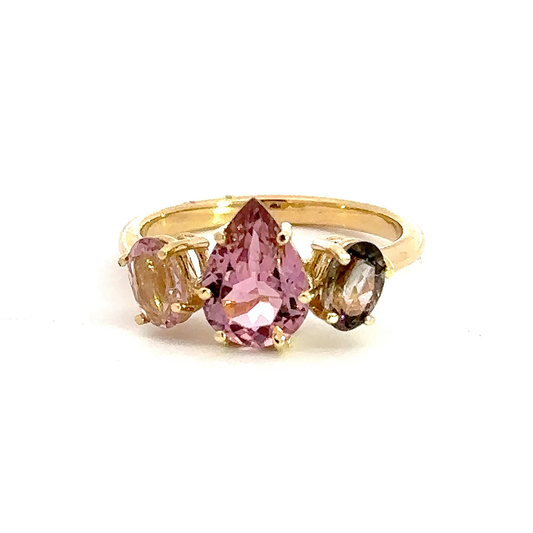 Pink Tourmaline Petal Ring