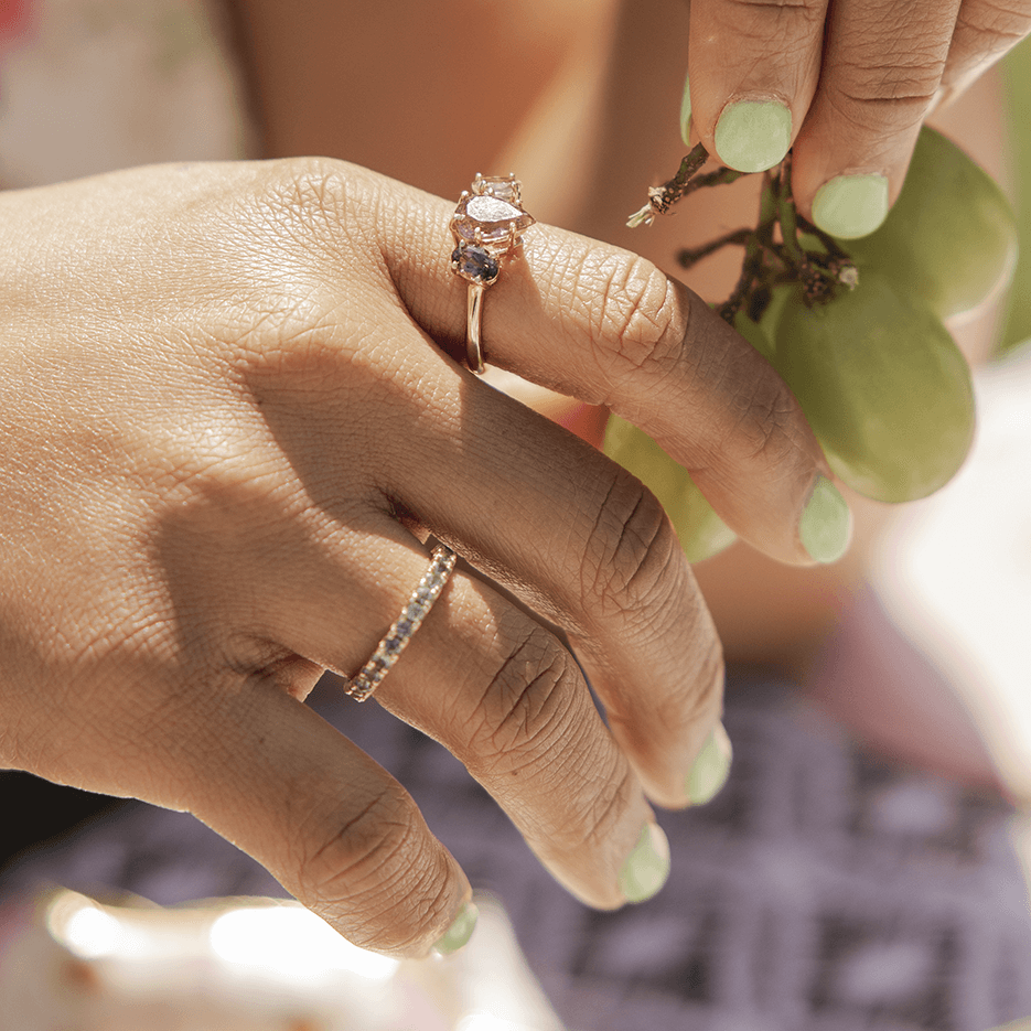 Pink Tourmaline Petal Ring