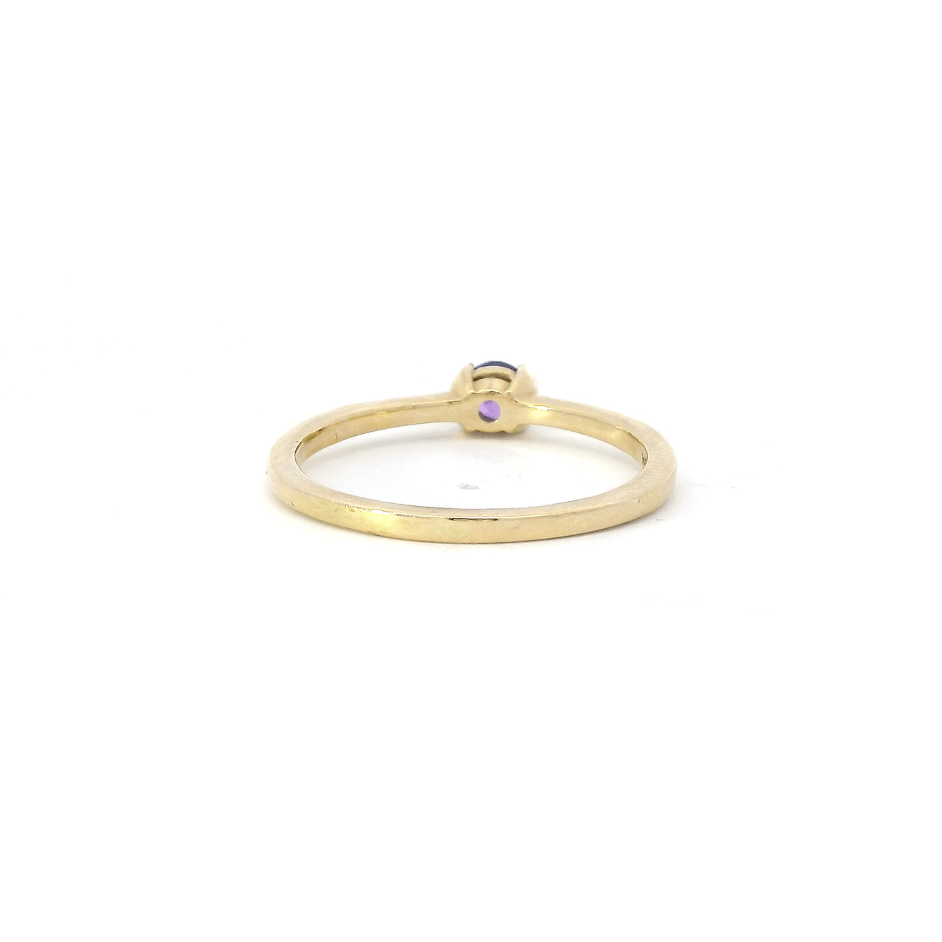 Amethyst Solitaire Half Bezel Ring