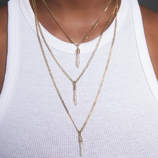 Baroque Pearl and Diamond Layered Necklace Set