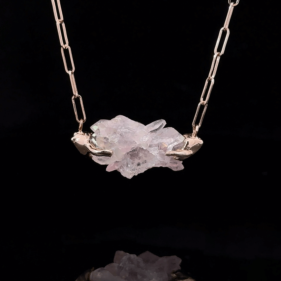 Rose Quartz Terminated Burst Pendant