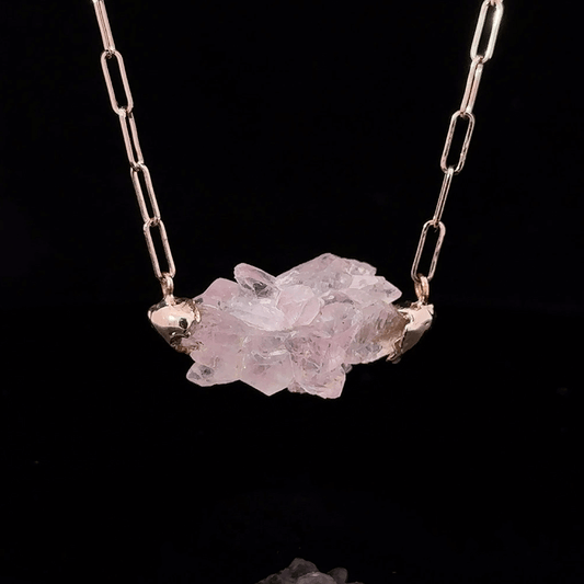 Rose Quartz Terminated Burst Pendant