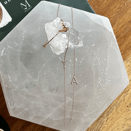 Diamond & Rose Gold Initial Necklace