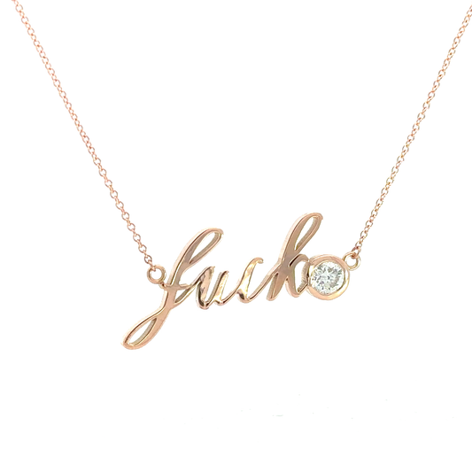 14K Rose Gold F#ck. Nameplate Pendant