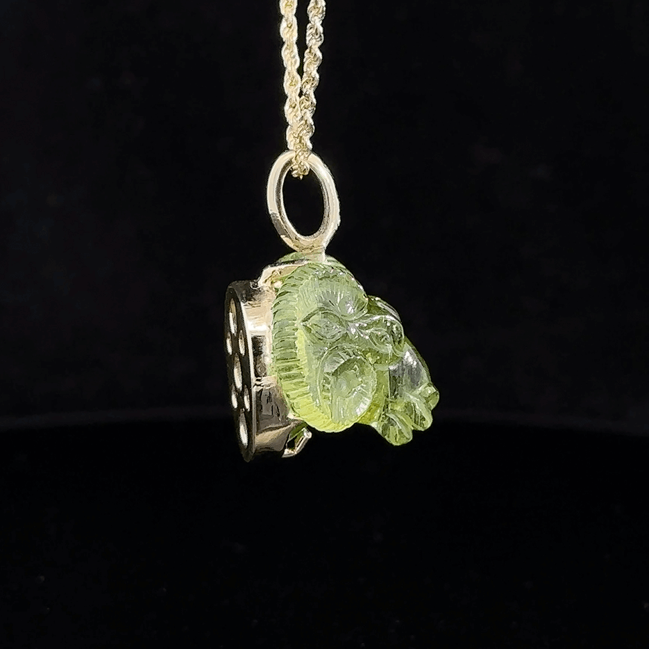 Green Tourmaline Aries Ram Pendant