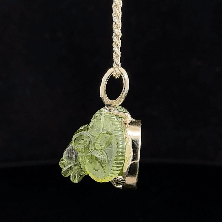 Green Tourmaline Aries Ram Pendant