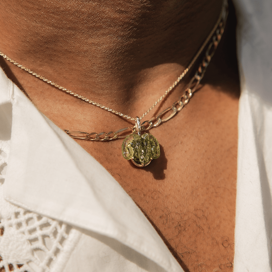 Green Tourmaline Ram Pendant