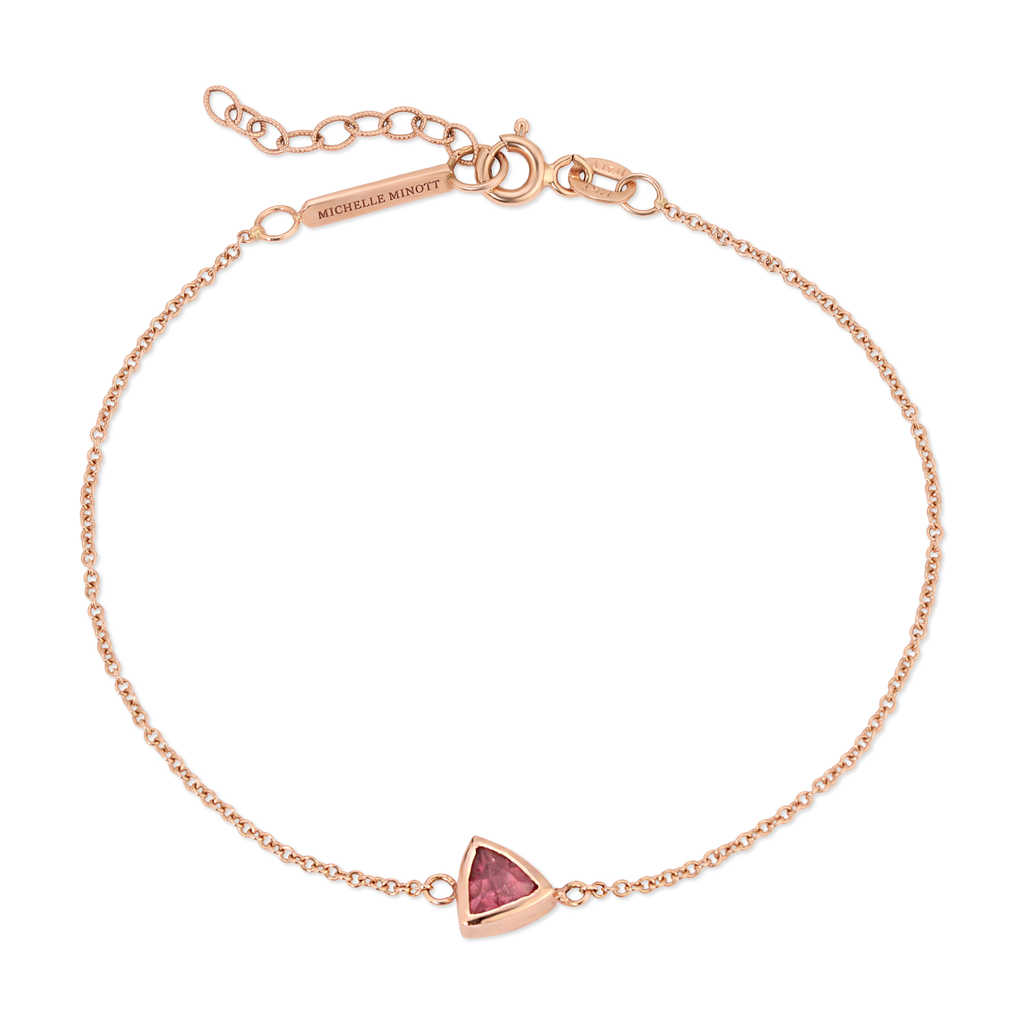 Pink Tourmaline Trillion Bracelet