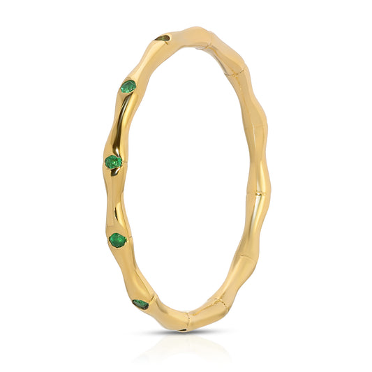 Emerald Forever Bamboo Ring