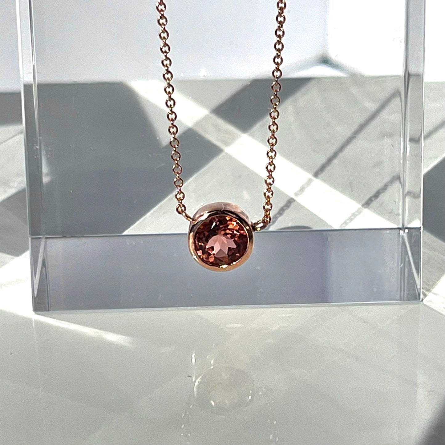 1.3 ct Peach Tourmaline Solitaire Pendant