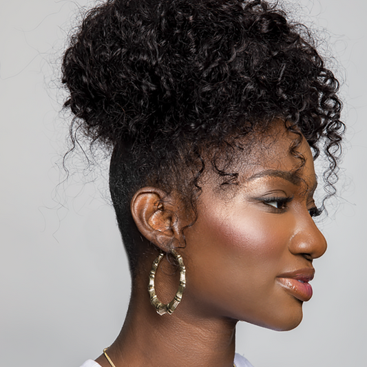 2 1/4" 10K Gold Forever Bamboo Round Hoop Earrings