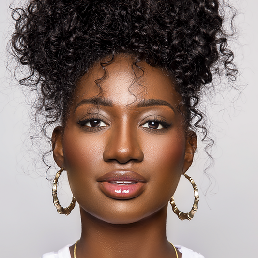 3" Forever Bamboo 10K Gold Round Hoop Earrings
