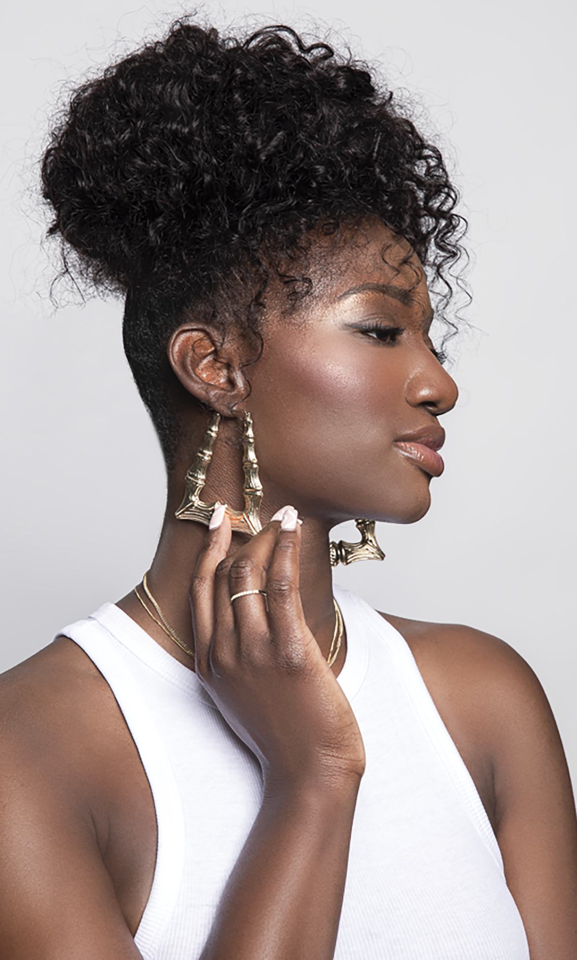 2 3/4" 10K Gold OG Bamboo Door Knocker Earrings