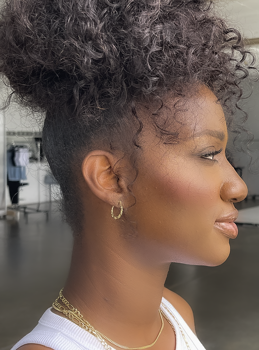1/2" Forever Bamboo 10K Gold Round Hoop Earrings