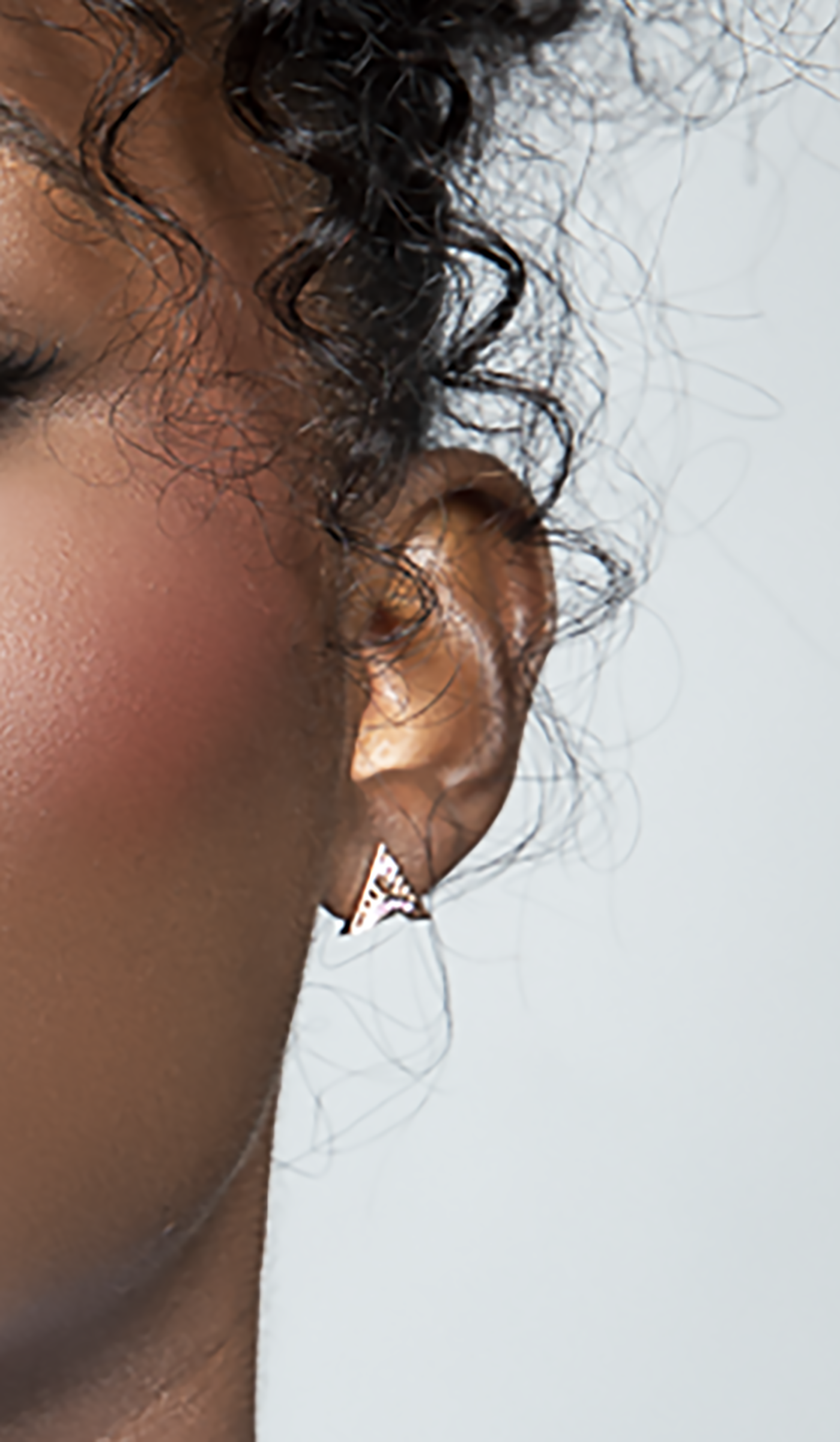 rose gold/ pink sapphire trinity stud earring