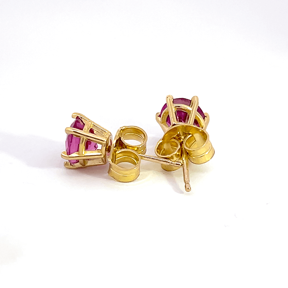 2.64 ctw Oval Cut Pink Sapphire Stud Earrings