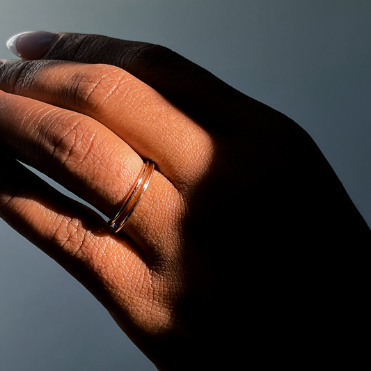 1.5 mm Halo Half Round Band in 14K Gold