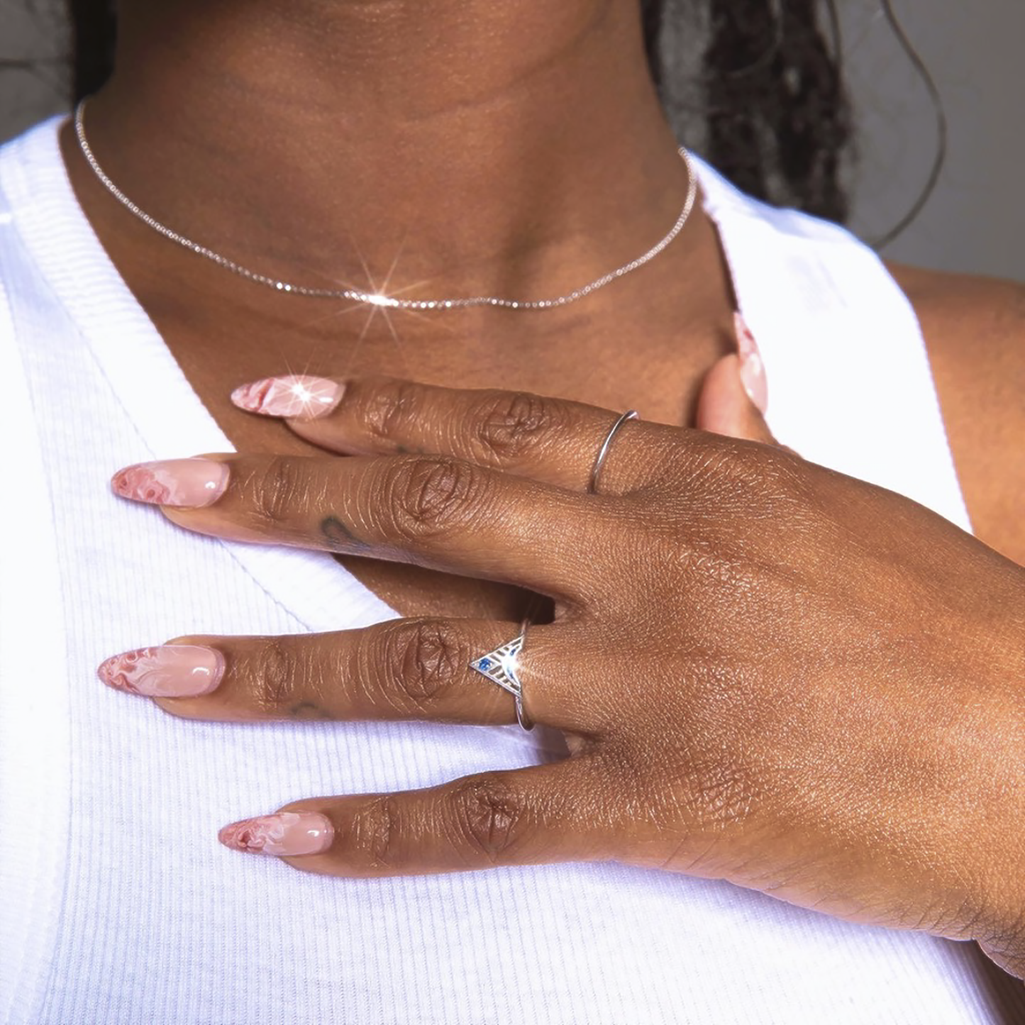 Sapphire Trinity Triangle Ring