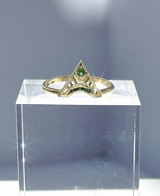 Emerald Trinity Triangle Ring