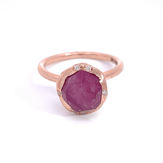 Opaque Pink Tourmaline Gumball Ring