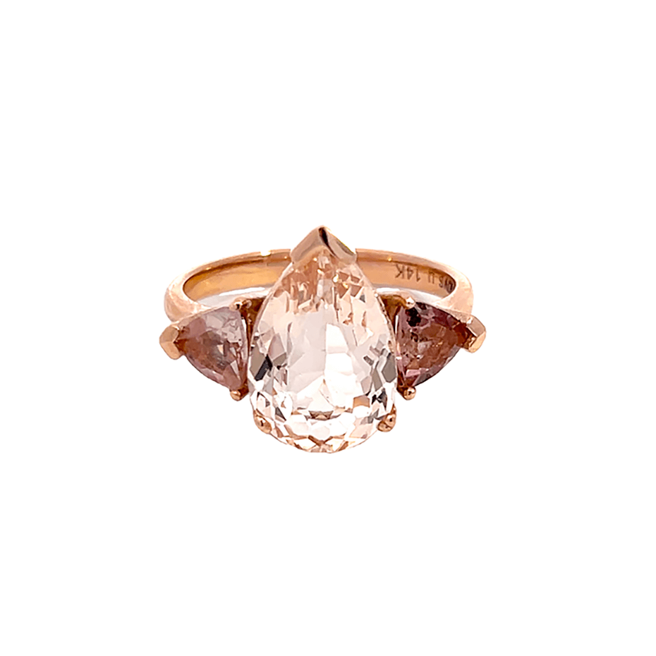 4.1 ctw Morganite and Pink Tourmaline Ring