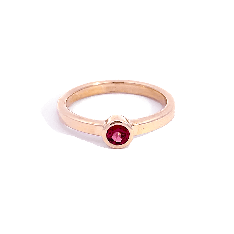 0.25 ct Garnet Solitaire Bezel Ring