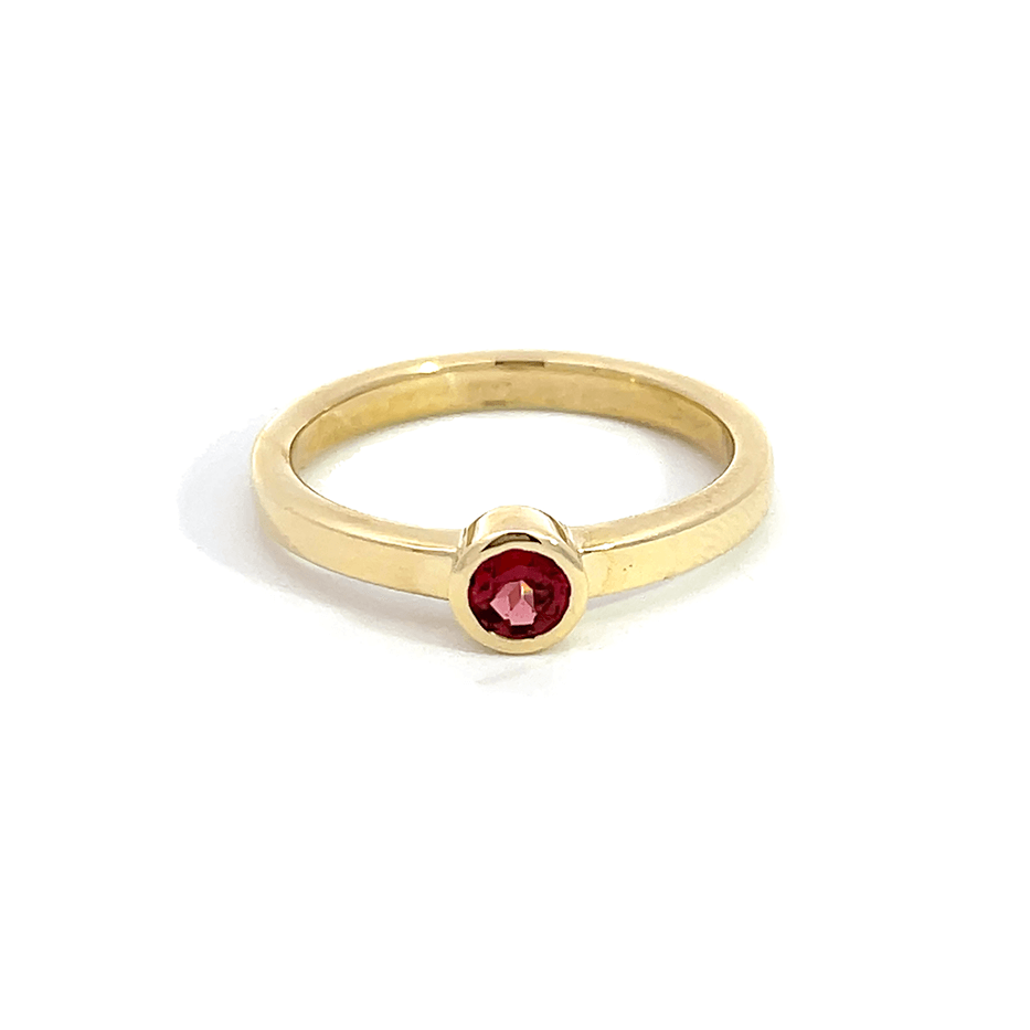 0.25 ct Garnet Solitaire Bezel Ring