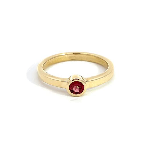 0.25 ct Garnet Solitaire Bezel Ring