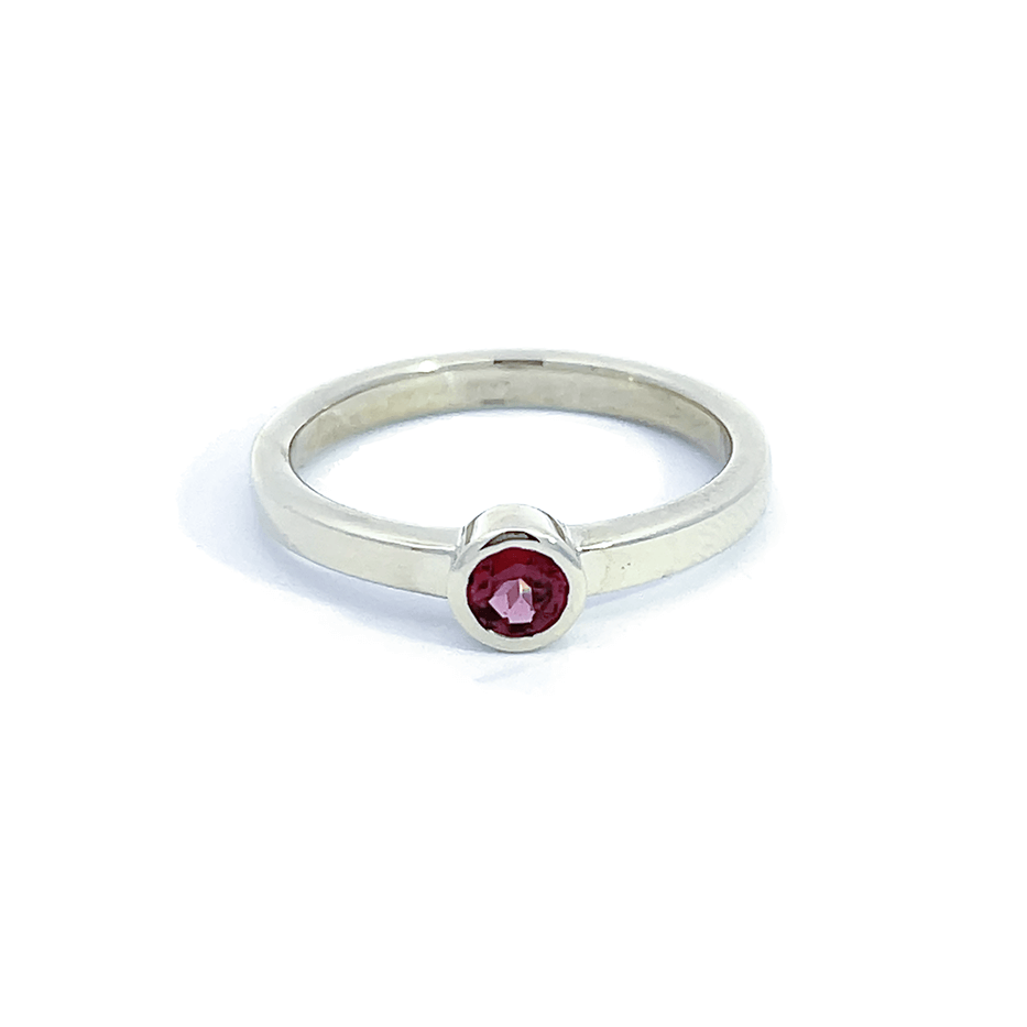 0.25 ct Garnet Solitaire Bezel Ring