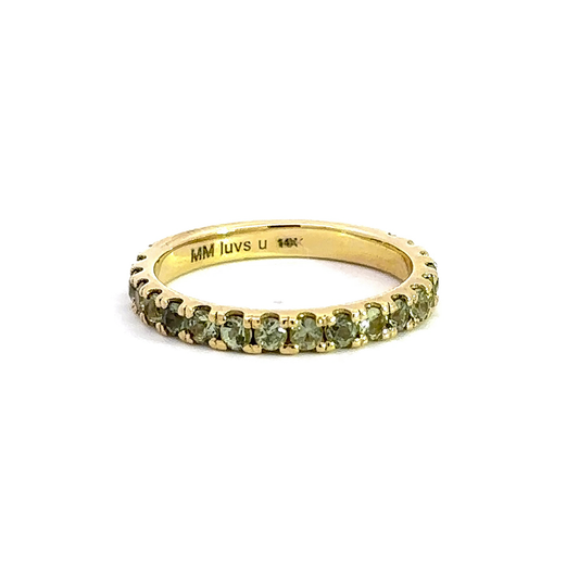 Green Sapphire Crush Half Eternity Band
