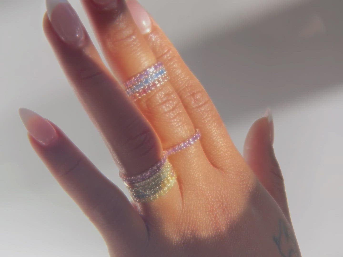 14K Gold 2.1 ct Sapphire Half Eternity bands