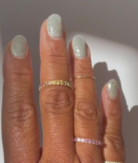 Midi Rainbow Sapphire Half Eternity Band