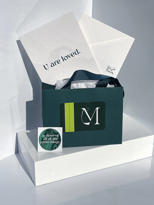 Gift Bag & Greeting Card Kit – MM Branded Bag, Card & Affirmation Sticker