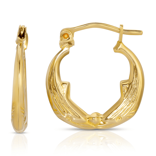 5/8” 10K Gold Dolphin Hoop Earrings