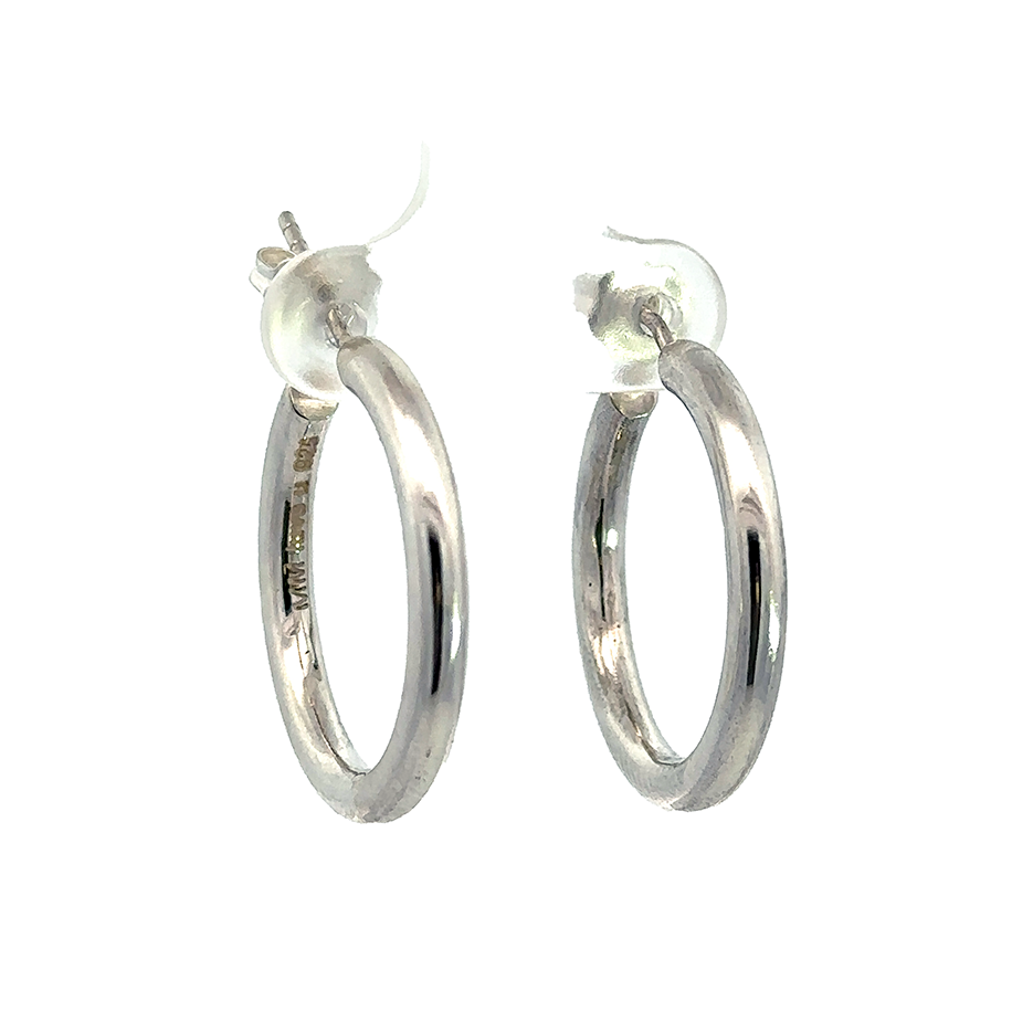 1” 3mm Sterling Silver Hoop Earrings
