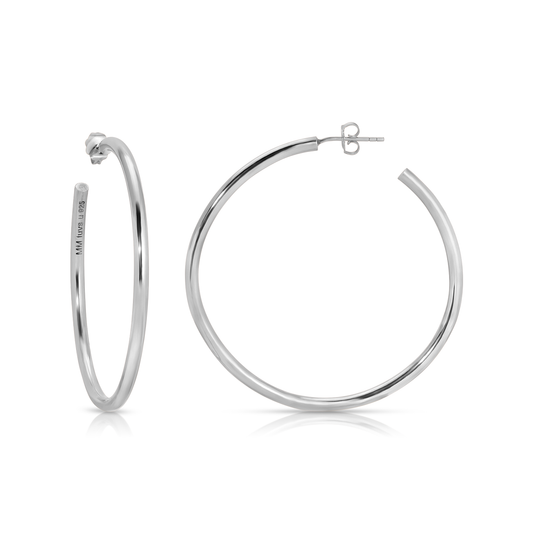 2 1/4” 3mm Sterling Silver Hoops