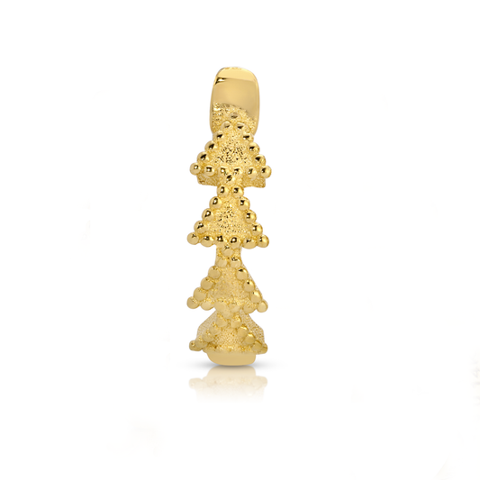 Single 11.5 mm 14K Solid Gold Trinity Huggie Earring