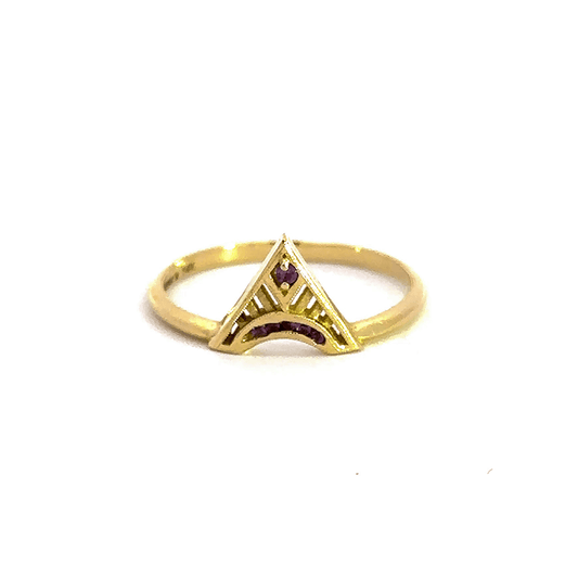 Amethyst Trinity Triangle Ring