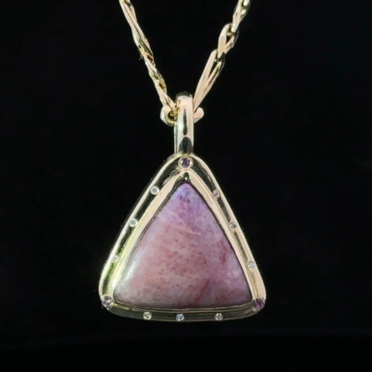 Triangle Bustamite and Amethyst Pendant