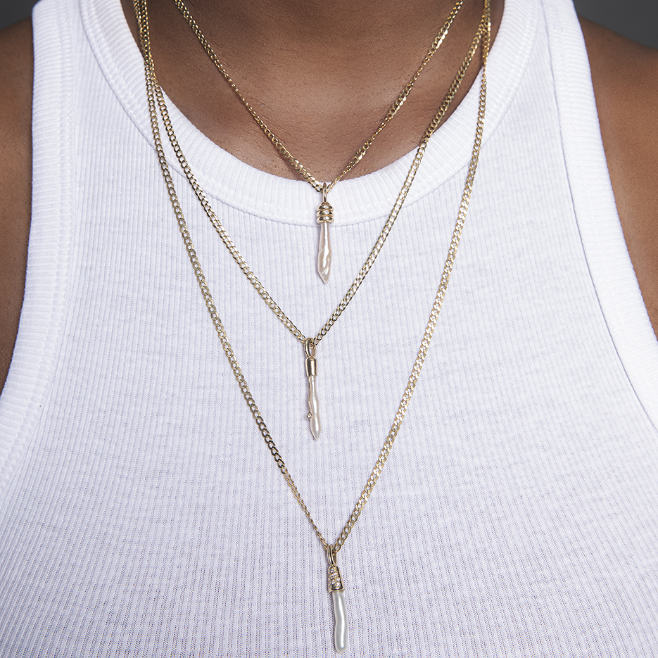 Baroque Pearl and Diamond Layered Necklace Set