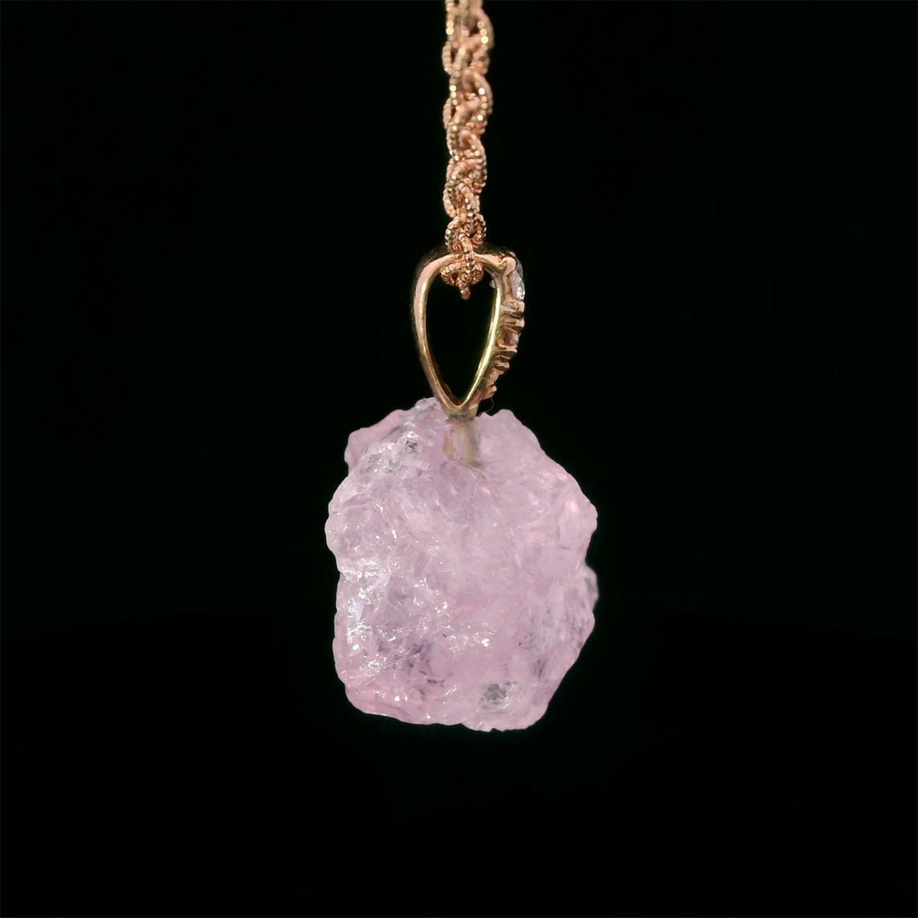 Morganite & Diamond Ladder Pendant