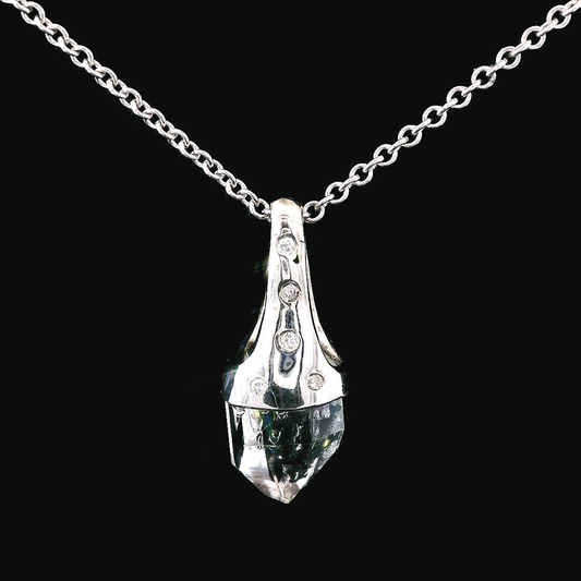 Herkimer Quartz & Diamond Crown Pendant