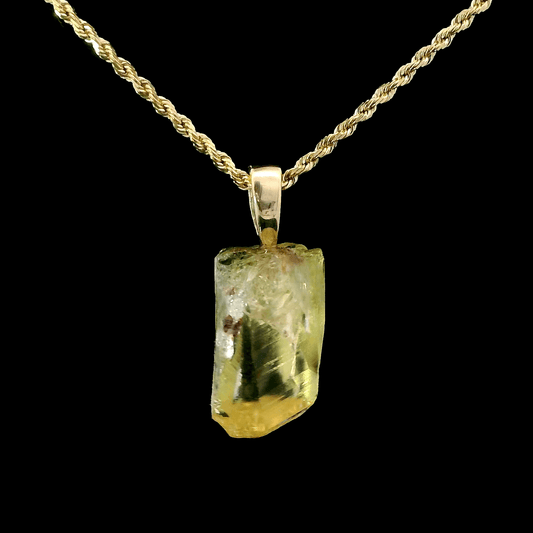 Golden Yellow Apatite & Diamond Charm